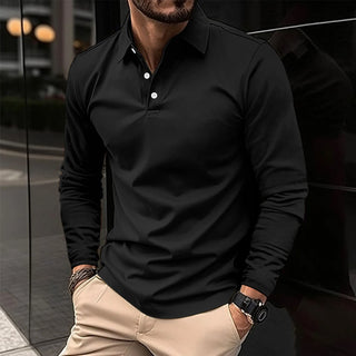 Herren Langarm-Polohemd | Tailliert
