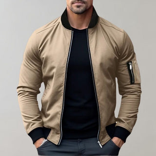 Men's Winter Bomber Jacket | With Zipper and Sleeve Pocket