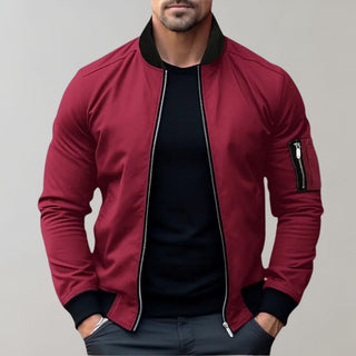 Men's Winter Bomber Jacket | With Zipper and Sleeve Pocket