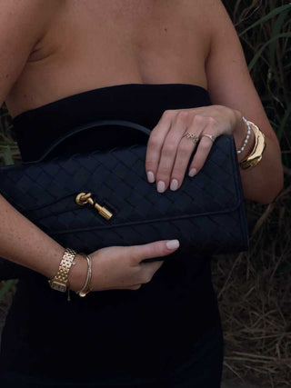 Gewebte Clutch-Tasche für Damen | Strukturiert