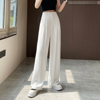 Damenhose mit hoher Taille und weitem Bein | Gerader Schnitt