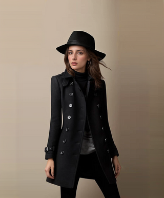 Damen Winter Trench coat | Doppelreihig & Mittellang