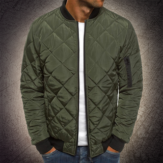 Men's bomber jacket with quilting | Front zipper