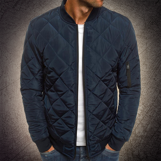 Men's bomber jacket with quilting | Front zipper