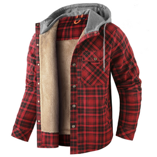 Men's hooded jacket in check pattern | Lined