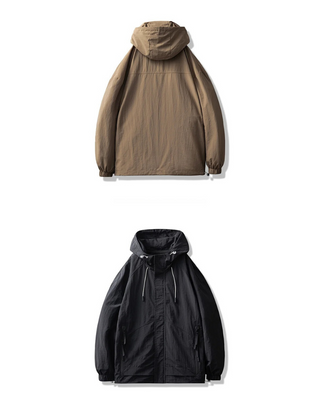 Outdoor jacket for men | With hood and zipper