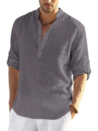Herren Henley Hemd mit langen Ärmeln | Lockere Passform
