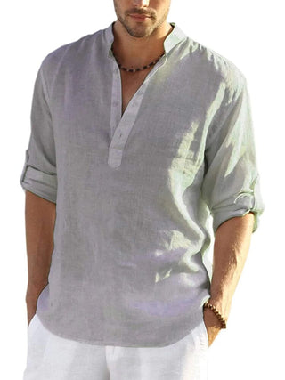 Herren Henley Hemd mit langen Ärmeln | Lockere Passform