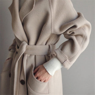 Damen Langer Winter Trench coat | Mit Gürtel