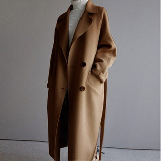 Damen Langer Winter Trench coat | Mit Gürtel