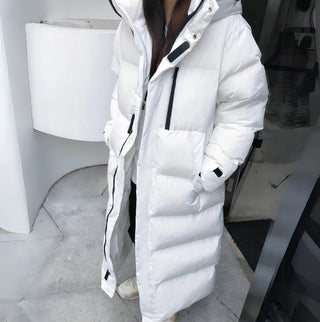 Damen Lange Winter Daunenjacke | Mit Kapuze