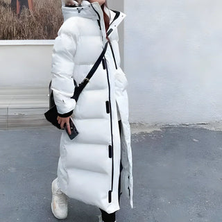 Damen Lange Winter Daunenjacke | Mit Kapuze