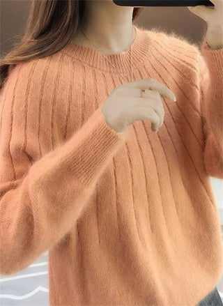 Damen Rippstrickpullover | Langarm
