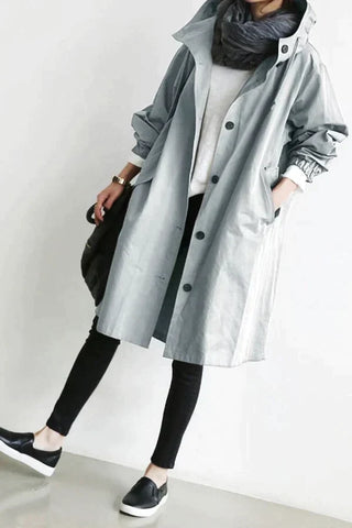 Damen Oversized Regenmantel | Lang