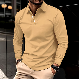 Herren Langarm-Polohemd | Tailliert