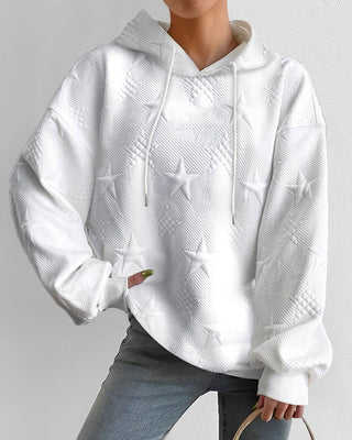Damen-Relief-Stern Hoodie | Langarm