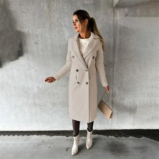 Damen Winter Trench Coat | Doppelreiher Mit Reverskragen