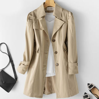 Damen Winter Trench Coat | Doppelknopf & Reverskragen