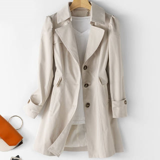 Damen Winter Trench Coat | Doppelknopf & Reverskragen