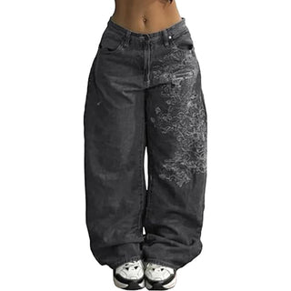 Damen Weite Jeans | Mit Stickerei und Weitem Bein