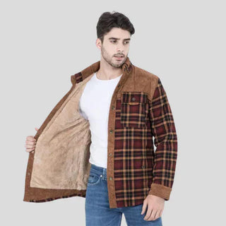 Herren Karierte Winterjacke | Gefüttert