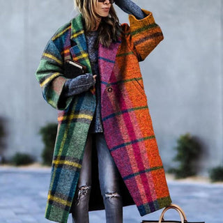 Damen Winter Langmantel | Karomuster