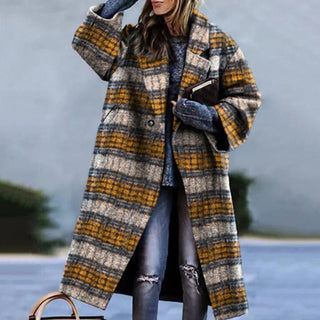 Damen Winter Langmantel | Karomuster