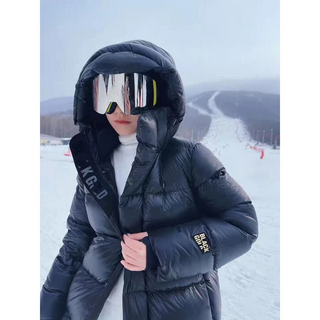 Damen Lange Winter Daunenjacke | Mit Kapuze