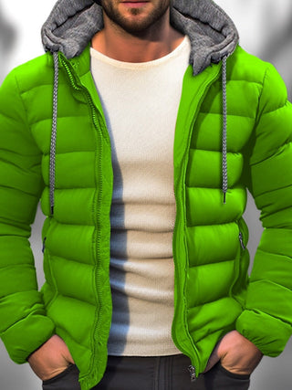 Men's Winter Puffer Jacket | With Hood & Zipper