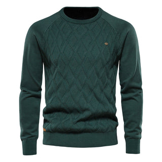 Herren-Diamant-Strickpullover | Rundhals