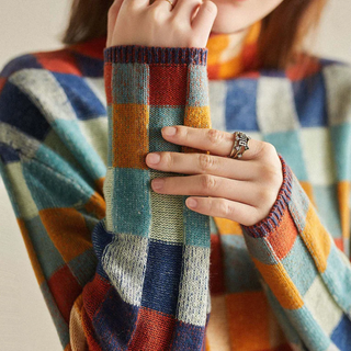 Damen Karierter Pullover | Lässiger Strick