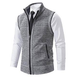 Herren Weste mit Reißverschluss | Im Strickstil