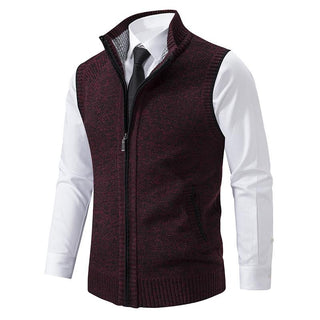 Herren Weste mit Reißverschluss | Im Strickstil