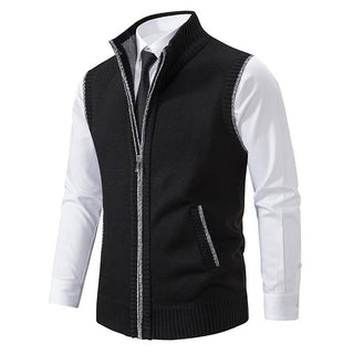 Herren Weste mit Reißverschluss | Im Strickstil