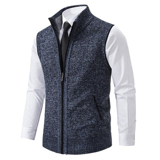 Herren Weste mit Reißverschluss | Im Strickstil