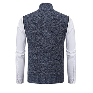 Herren Weste mit Reißverschluss | Im Strickstil
