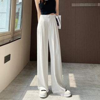 Damenhose mit hoher Taille und weitem Bein | Gerader Schnitt