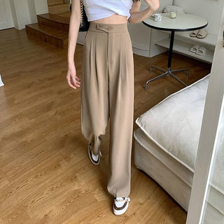 Damenhose mit hoher Taille und weitem Bein | Gerader Schnitt