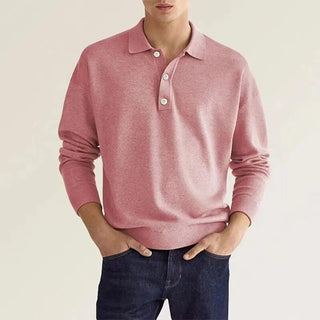 Herren Minimalistisches Polohemd | Langarm