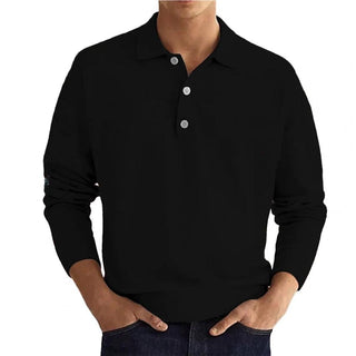 Herren Minimalistisches Polohemd | Langarm