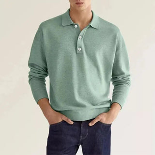 Herren Minimalistisches Polohemd | Langarm