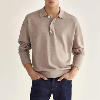Herren Minimalistisches Polohemd | Langarm