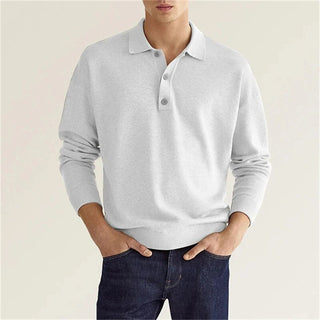 Herren Minimalistisches Polohemd | Langarm