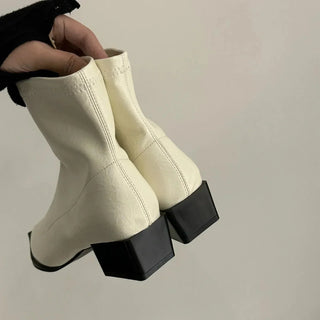 Damen Spitz Stiefeletten | Blockabsatz