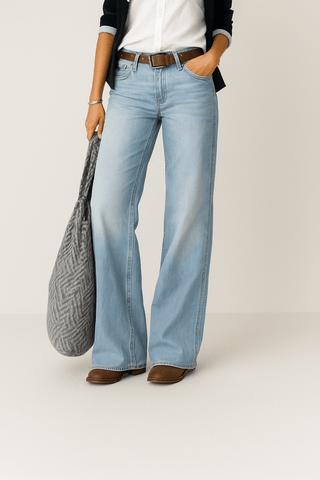Damenjeans mit weitem Bein | Hohe Taille