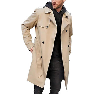 Herren Winter Trench coat | Lang & Taillengürtel