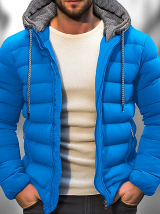 Men's Winter Puffer Jacket | With Hood & Zipper
