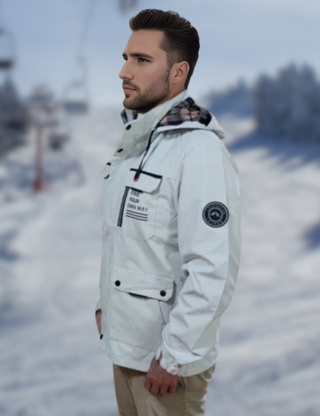 Herren Mid-Länge Windbreaker Jacke | Mit Kapuze