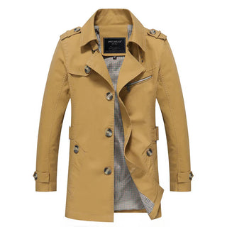 Herren Doppeltknopf-Trenchcoat | Epauletten-Detail