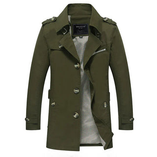 Herren Doppeltknopf-Trenchcoat | Epauletten-Detail